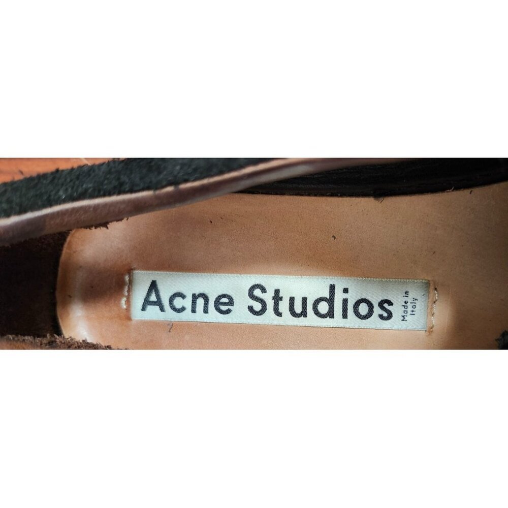 Acne Studios Black Leather Suede Low Top Sneakers Men EU 42 Lace Up Minimalist - Picture 8 of 13